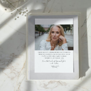 Remerciements Carte de remerciement photo de condoléances Élégan