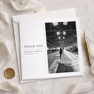 Remerciements Carte de remerciement photo de mariage formel clas