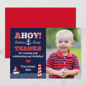 Remerciements Carte de remerciement photo nautique Ancrons-nous (Devant / Derrière)