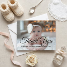 Carte de remerciement photo pour baby shower moder