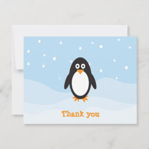 Remerciements Carte de remerciement pingouin