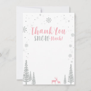 Remerciements Carte de remerciement Pink & Silver Winter Wonderl