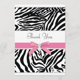 Remerciements Carte de remerciement Pink Zebra