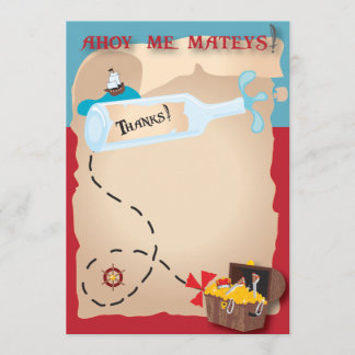 Remerciements Carte de remerciement pirate
