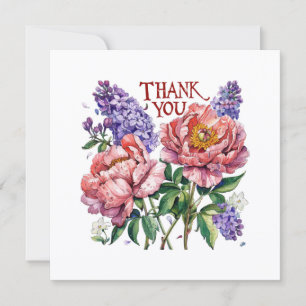 Remerciements Carte de remerciement Pivoines & Lilas
