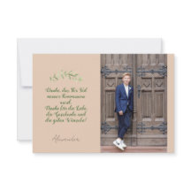 Carte de remerciement plane Communion Confirmation