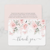 Remerciements Carte de remerciement plat pour bébé papillon fill (Devant / Derrière)