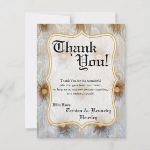 Remerciements Carte de remerciement plate 4x5 en tissu à piqûres