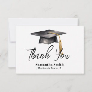 Remerciements Carte de remerciement plate classique pour fête de