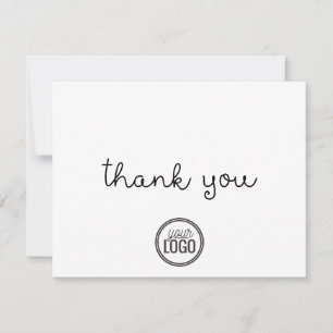 Remerciements Carte de Remerciement Plate Logo Entreprise Script