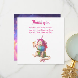 Remerciements Carte de remerciement plate mignonne rose pour une