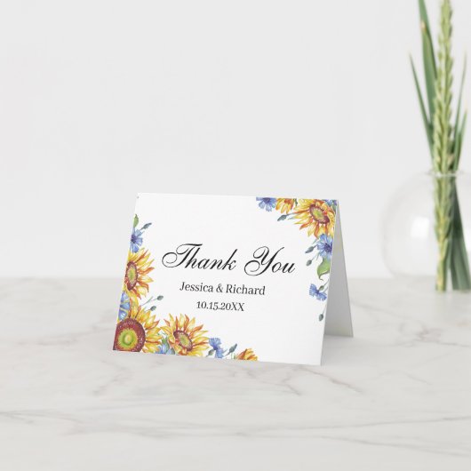 Remerciements Carte de remerciement pliable aquarelle Ukraine (Devant)