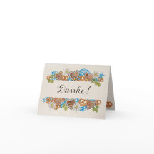 Carte de remerciement pliée