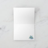 Remerciements Carte de remerciement pliée avec fleurs sur fond d (Intérieur)