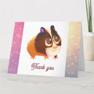 Remerciements Carte de remerciement pliée avec un adorable cocho