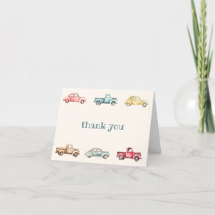 Remerciements Carte de remerciement pliée Beep Beep Beep