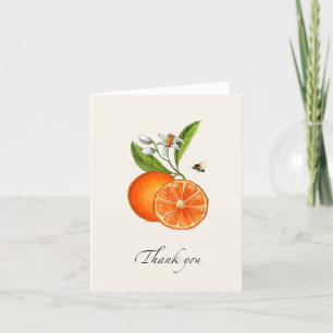 Remerciements Carte de remerciement pliée Citrus Orange Vintage