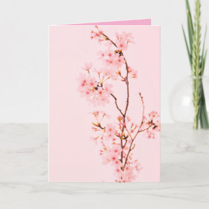 Remerciements Carte de remerciement pliée fleur de marbre rose