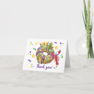 Remerciements Carte de remerciement pliée Mardi Gras Roi Garçon