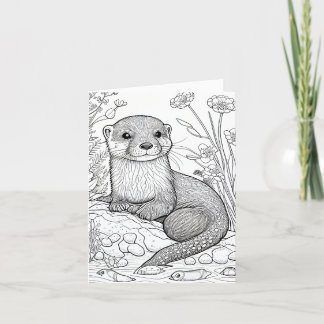 Remerciements Carte de remerciement pliée Otter Color yourself