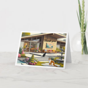 Remerciements Carte de remerciement pliée pour maison de style m
