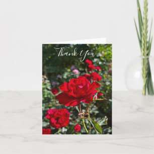 Remerciements Carte de remerciement pliée Red Rose Photography