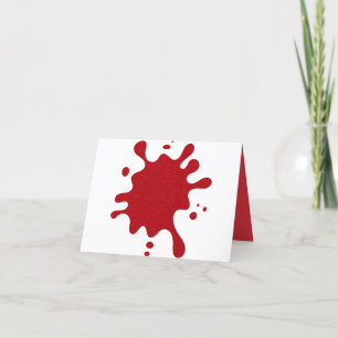 Remerciements Carte de remerciement pliée Rouge Éclaboussure de 