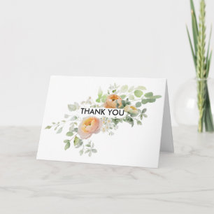 Remerciements Carte de remerciement pliée Tulipe Orange Pêche