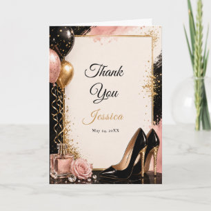 Remerciements Carte de remerciement pour 21e anniversaire Black