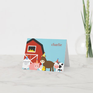 Remerciements Carte de remerciement pour animaux de ferme