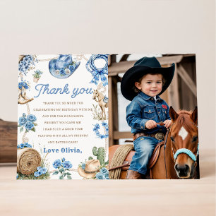 Remerciements Carte de remerciement pour anniversaire de cow-boy