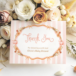 Remerciements Carte de remerciement pour Baby Shower à thème flo