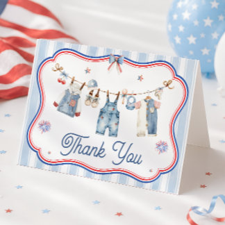Remerciements Carte de remerciement pour Baby Shower All America
