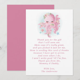 Remerciements Carte de remerciement pour Baby Shower aquarelle r