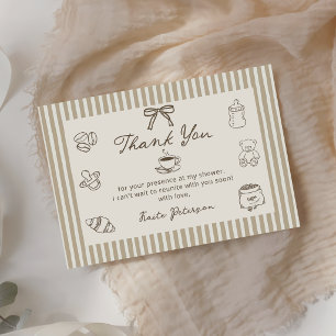 Remerciements Carte de remerciement pour Baby Shower Baby is Bre