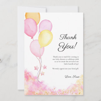 Remerciements Carte de remerciement pour Baby Shower Bébé Ballon