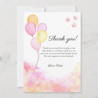 Remerciements Carte de remerciement pour Baby Shower Bébé Ballon