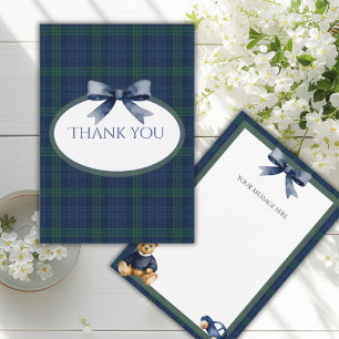 Remerciements Carte de remerciement pour Baby Shower Bleu & Vert