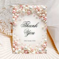 Carte de remerciement pour Baby Shower Blush Perle
