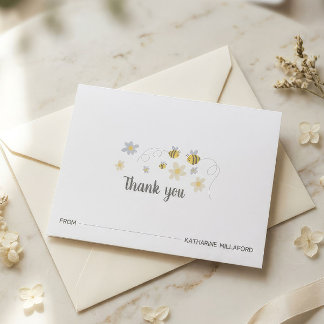 Remerciements Carte de remerciement pour Baby Shower Bumble Bee