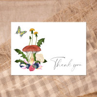 Carte de remerciement pour baby shower champignon