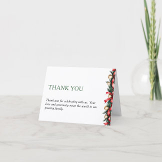 Remerciements Carte de remerciement pour Baby Shower de Noël