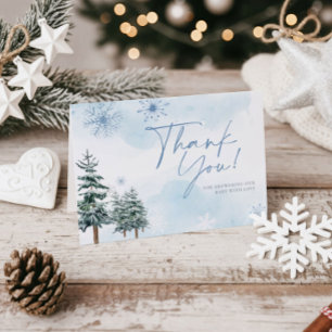 Remerciements Carte de remerciement pour Baby Shower d'hiver