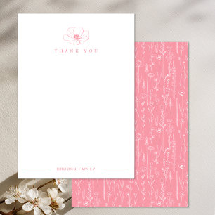 Remerciements Carte de remerciement pour baby shower Dusty Pink