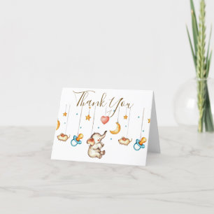 Remerciements Carte de remerciement pour baby shower éléphant mi
