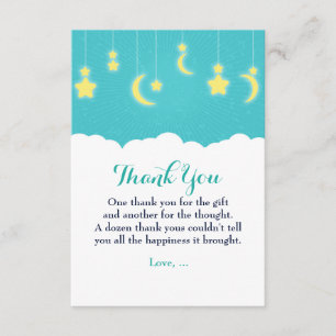 Remerciements Carte de remerciement pour Baby Shower Étoiles Lun