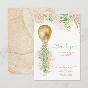 Remerciements Carte de remerciement pour Baby Shower Eucalyptus