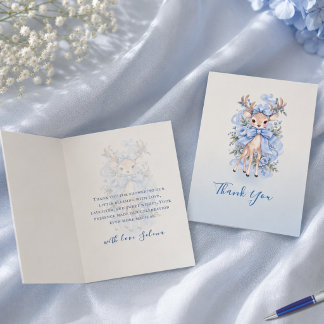 Remerciements Carte de remerciement pour Baby Shower Fawn Aquare