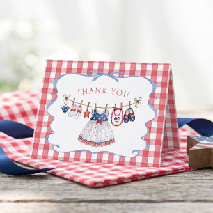 Remerciements Carte de remerciement pour Baby Shower Fille Améri