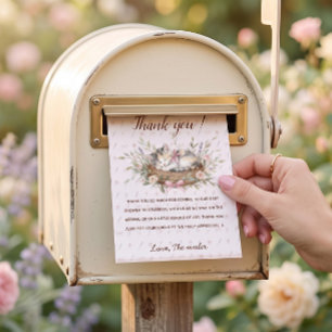Remerciements Carte de remerciement pour Baby Shower Fille au th